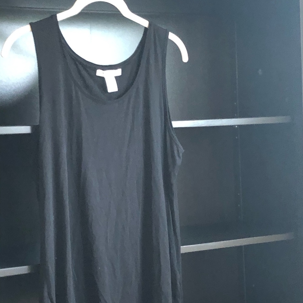 WHBM Black Tunic Length Tee